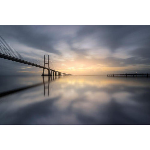 Mirroring Black Modern Wood Framed Art Print with Double Matting by Ruiz Dueso, Jorge