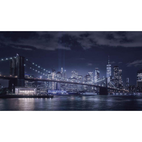 Dark City White Modern Wood Framed Art Print by Luismasu