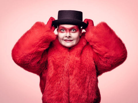 Hang On To Your Hat White Modern Wood Framed Art Print with Double Matting by Damsten, Petri