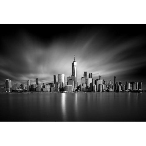 Beacon Scrapers Black Modern Wood Framed Art Print with Double Matting by Bolton, Robert