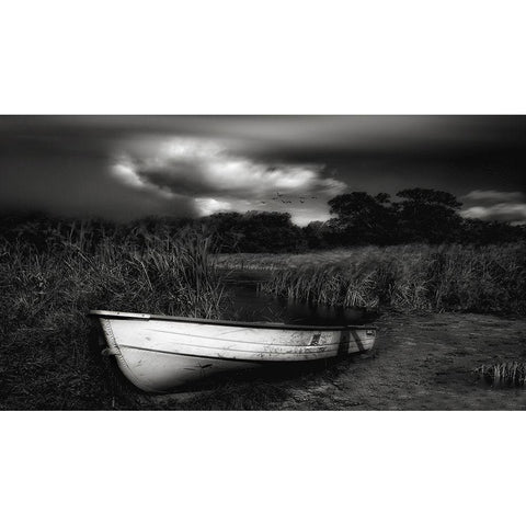 Beautiful! Magnificent Desolation... Black Modern Wood Framed Art Print with Double Matting by Depaepe, Yvette