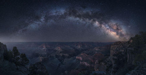 Grand Canyon - Art Of Night Black Ornate Wood Framed Art Print with Double Matting by F. Turienzo, Carlos