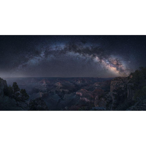 Grand Canyon - Art Of Night Black Modern Wood Framed Art Print with Double Matting by F. Turienzo, Carlos