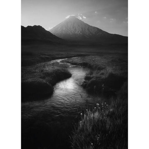 Leading To Mount Damavand Black Modern Wood Framed Art Print with Double Matting by Behzad, Majid
