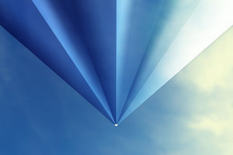 Punto White Modern Wood Framed Art Print with Double Matting by Huybrighs, Marc