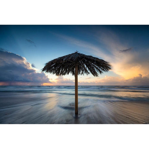 Natanya Beach Black Modern Wood Framed Art Print with Double Matting by Yakubovitch, Azriel