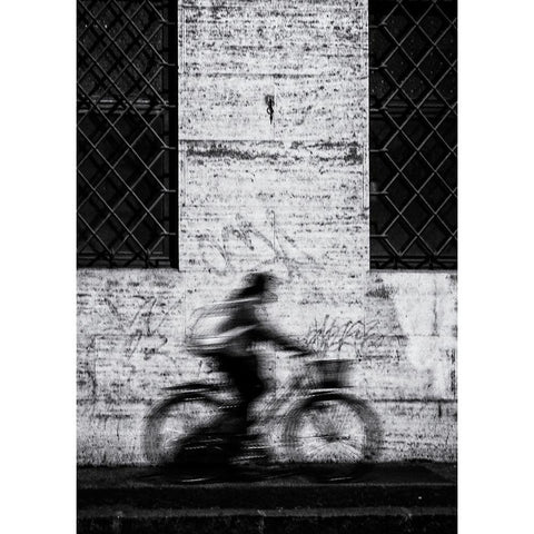 Bike Ride White Modern Wood Framed Art Print by Della Latta, Massimo