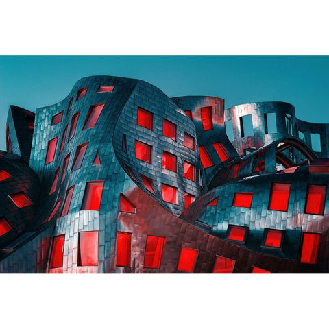 Wavas Black Modern Wood Framed Art Print by Kreiten, Mike