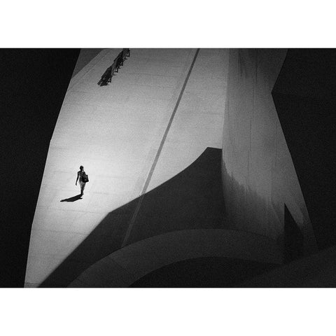 Out From Dark White Modern Wood Framed Art Print by Guo, Leah