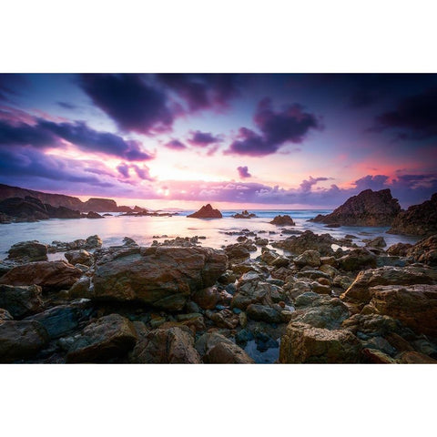 Ultraviolet Black Modern Wood Framed Art Print with Double Matting by Rey, Roberto