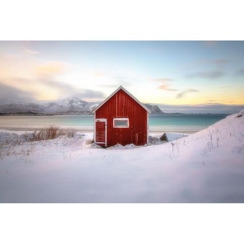 Under An Arctic Sky Black Modern Wood Framed Art Print with Double Matting by Steeb, Martin