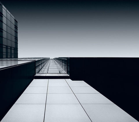 Straight Up White Modern Wood Framed Art Print with Double Matting by Van Son, Greetje