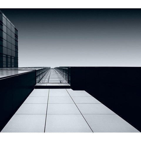 Straight Up Black Modern Wood Framed Art Print with Double Matting by Van Son, Greetje