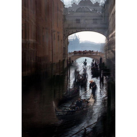 Venecian Simbols White Modern Wood Framed Art Print by Malovrh, Milan