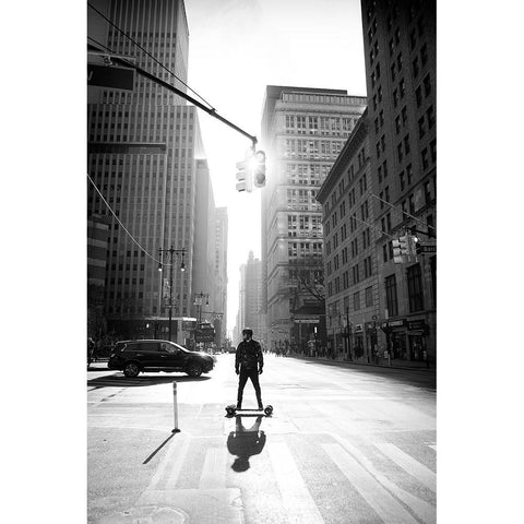 Manhattan Black Modern Wood Framed Art Print by Froyda, Martin