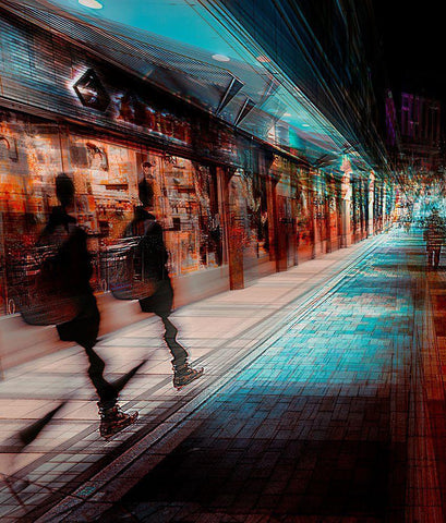 Time Traveller White Modern Wood Framed Art Print with Double Matting by Chiriaco, Carmine