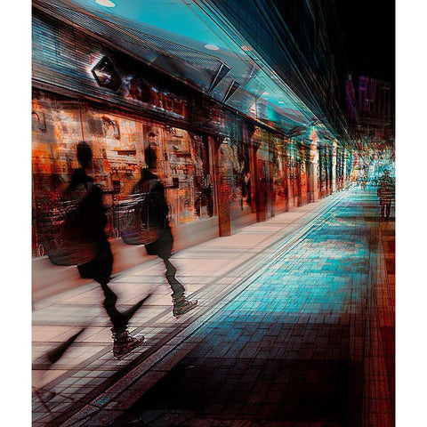 Time Traveller Black Modern Wood Framed Art Print with Double Matting by Chiriaco, Carmine