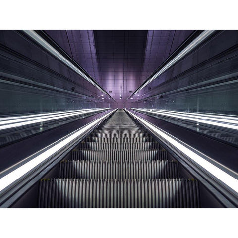 Were Going Up White Modern Wood Framed Art Print by Koer, Jaap