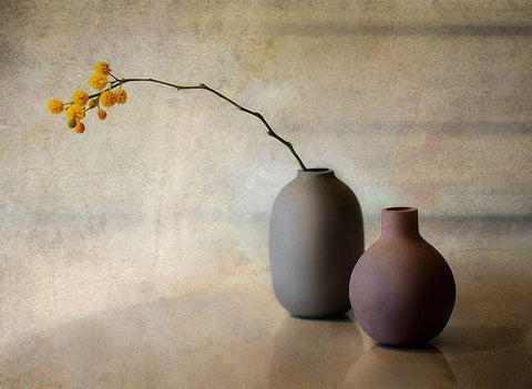 Untitled White Modern Wood Framed Art Print with Double Matting by Arjona, Elena