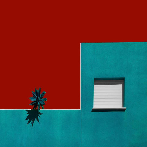 A Spanish Roof Garden White Modern Wood Framed Art Print with Double Matting by Schuster, Inge