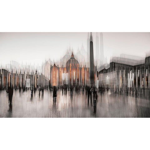 St. Peters Square White Modern Wood Framed Art Print by Chiriaco, Carmine