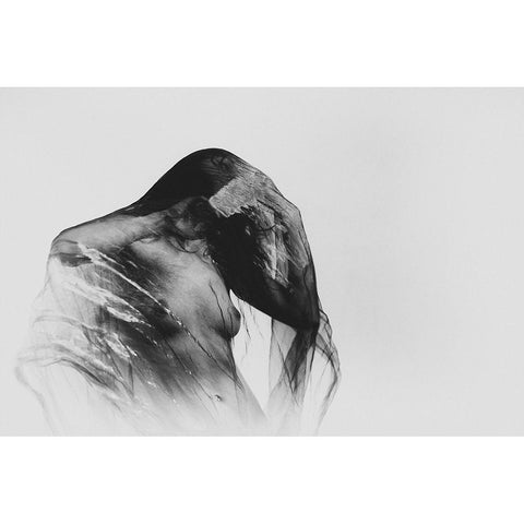 Wild Is The Wind Black Modern Wood Framed Art Print with Double Matting by Tuinenga, Jacob