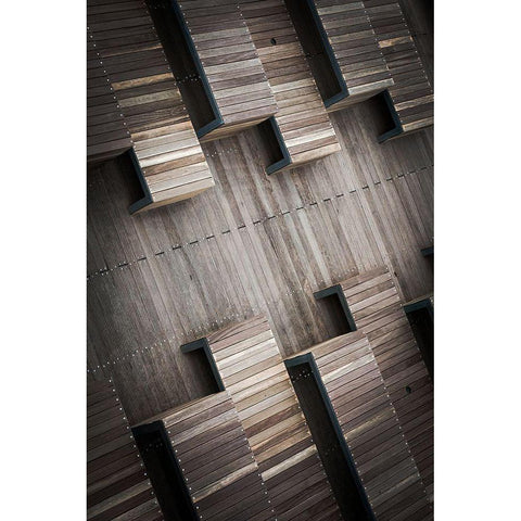 Seating Area Black Modern Wood Framed Art Print with Double Matting by Pfeiffer, Peter
