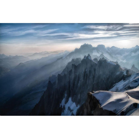 The Morning Mist Black Modern Wood Framed Art Print with Double Matting by Nourse, Will