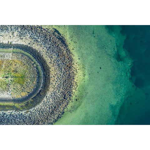 At The End Of The Pier Black Modern Wood Framed Art Print with Double Matting by De Laat, Bernardine