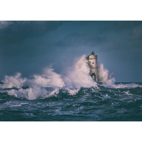 The Lighthouse Black Modern Wood Framed Art Print by Atzori, Daniele