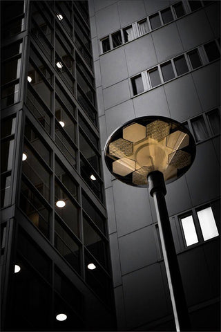 Punti Luce White Modern Wood Framed Art Print with Double Matting by Claes, Gilbert