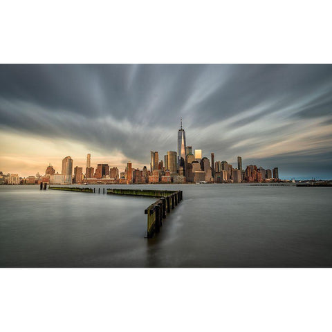 Scape Black Modern Wood Framed Art Print with Double Matting by Perez Aamp, Alvaro