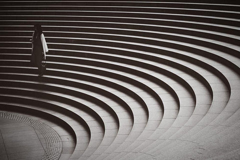 Represent By Line Black Ornate Wood Framed Art Print with Double Matting by Kiri, Reiko