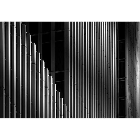 Verticals With A Twist Black Modern Wood Framed Art Print by Van Son, Greetje