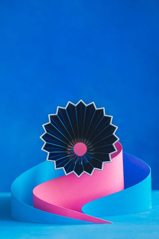 Origami Coffee, Part 2 White Modern Wood Framed Art Print with Double Matting by Belenko, Dina