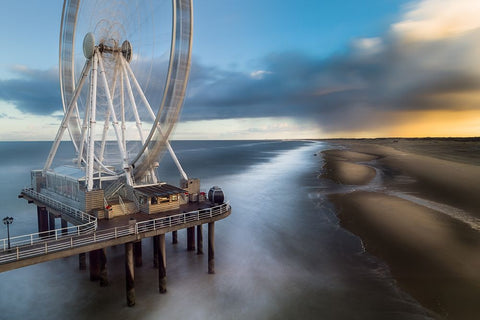 Lonely Spin White Modern Wood Framed Art Print with Double Matting by Cinqmaisons, Joris