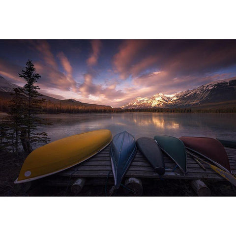 Canada Black Modern Wood Framed Art Print with Double Matting by Martin Castan, David