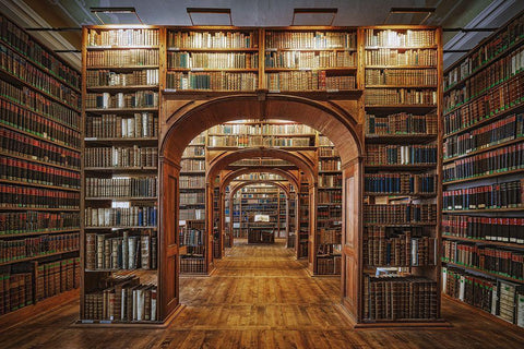 Upper Lausitzian Library Of Sciences Black Ornate Wood Framed Art Print with Double Matting by Aurednik, Patrick