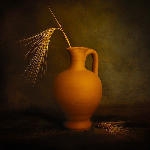 Joy White Modern Wood Framed Art Print with Double Matting by Kiral, Cicek