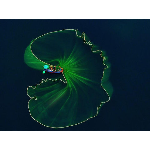 Lotus Leaf On The Sea White Modern Wood Framed Art Print by Tan Tuan, Nguyen