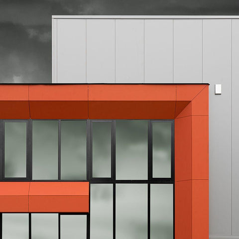 Orange Frame White Modern Wood Framed Art Print by Vangindertael, Luc