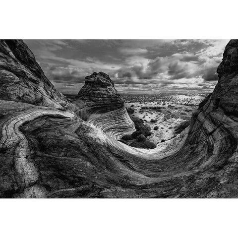 Third Curve Black Modern Wood Framed Art Print by Kreiten, Mike