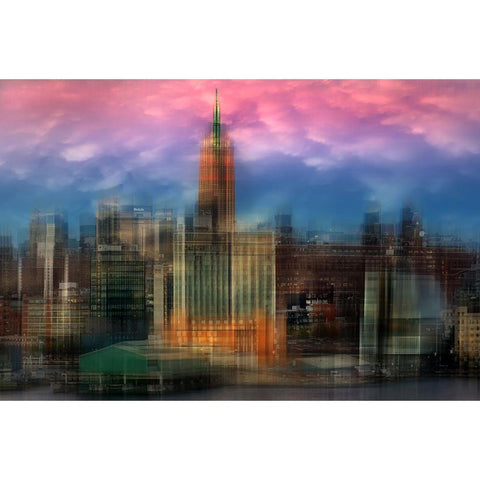 Manhattan Black Modern Wood Framed Art Print by Hawerkamp, Hans-Wolfgang