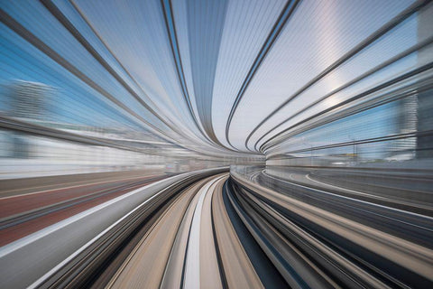 Spinning Around Black Ornate Wood Framed Art Print with Double Matting by Hershkovitz, Avital