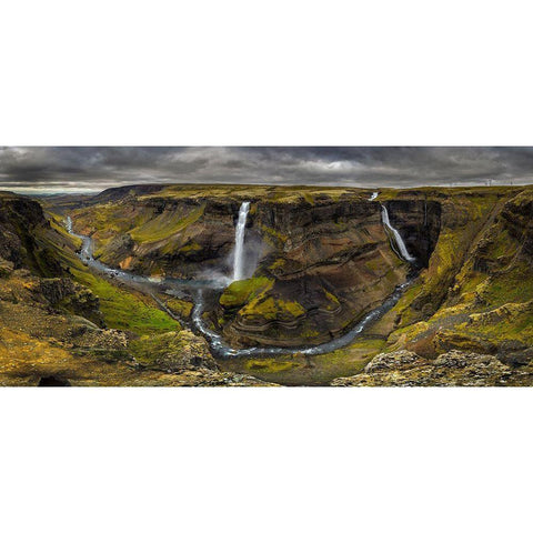 Land Of Waterfalls Gold Ornate Wood Framed Art Print with Double Matting by Perez Aamp, Alvaro