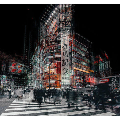 Colors Of Tokyo Gold Ornate Wood Framed Art Print with Double Matting by Chiriaco, Carmine