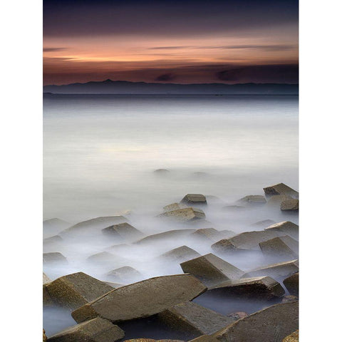 Quite Black Modern Wood Framed Art Print by Zheng Anna, Na