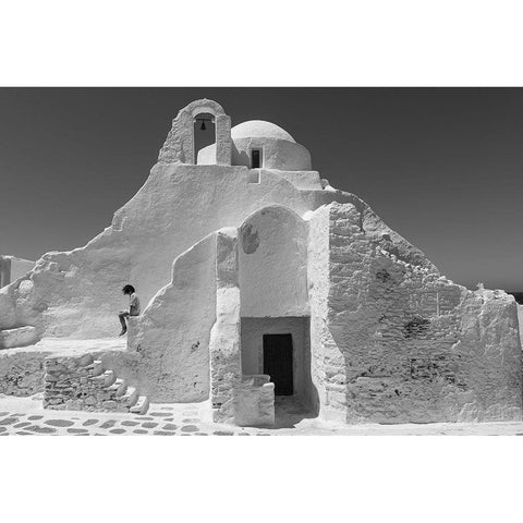 Paraportiani,Mykonos-Greece Gold Ornate Wood Framed Art Print with Double Matting by Cho, Charles