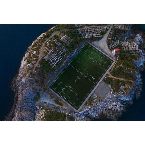 The Furthest Football Field Black Modern Wood Framed Art Print with Double Matting by Z, Bingo