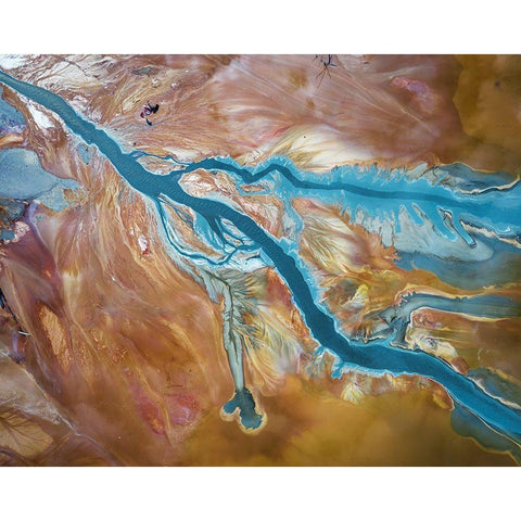 Fluids White Modern Wood Framed Art Print by Popan, Adrian